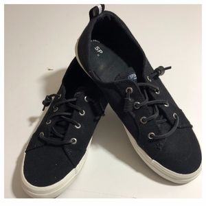Sperry Topsider Black Canvas Sneaker sz 10